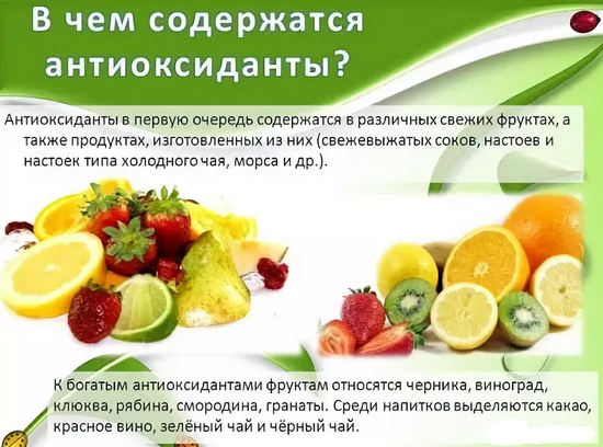 Что такое антиоксиданты, их свойства, в чем содержатся — продукты, препараты