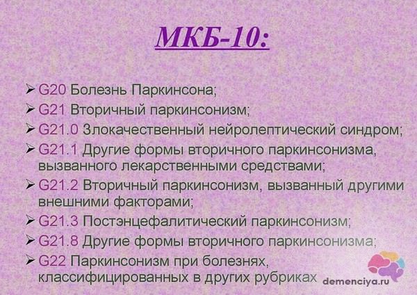 Что такое болезнь паркинсона, ее код по мкб-10 и как проявляется