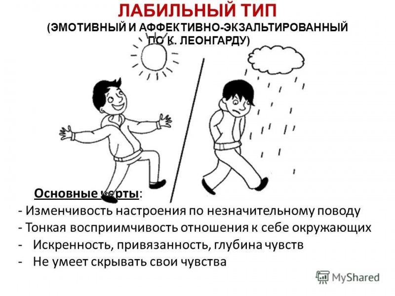 Циклотимический или аффективно-лабильный тип акцентуации личности