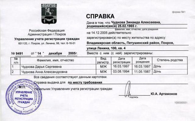 Как получить справку о составе семьи в жкх