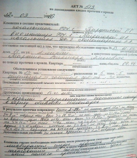 Как правильно написать заявление в жкх на ремонт крыши образец