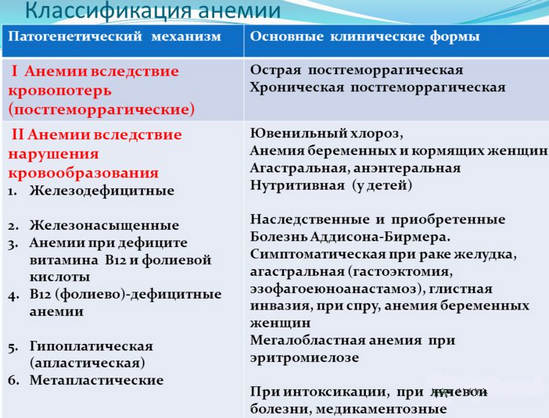 Основные симптомы анемии и ее лечение